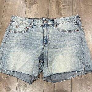 Aeropostale Baggy Denim Jean Shorts with Raw Hem